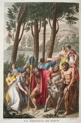 Inachus beraubt oder La Famiglia di Inaco, Buch I, Illustration aus Ovids Metamorphosen, Florenz, 1832